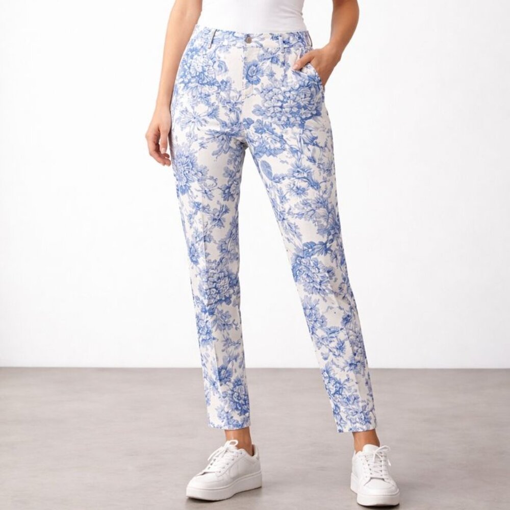 Max Mara Weekend Darling Floral Cropped Cigarette Pant 0
